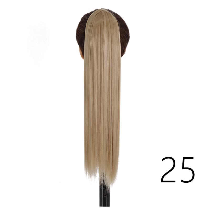 LISI HIAR Women Long Straight Ponytail Hair Wig Red Wine Blond Light Grey Black Synthetic Fiber Hair Extensions Party Time Daily Use