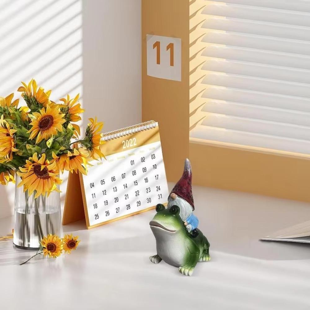 Поделки из смолы Статуэтка Гнома на Лягушке Забавная Скульптура Гнома Садовые Гномы Фигурка Для Дома Шкаф