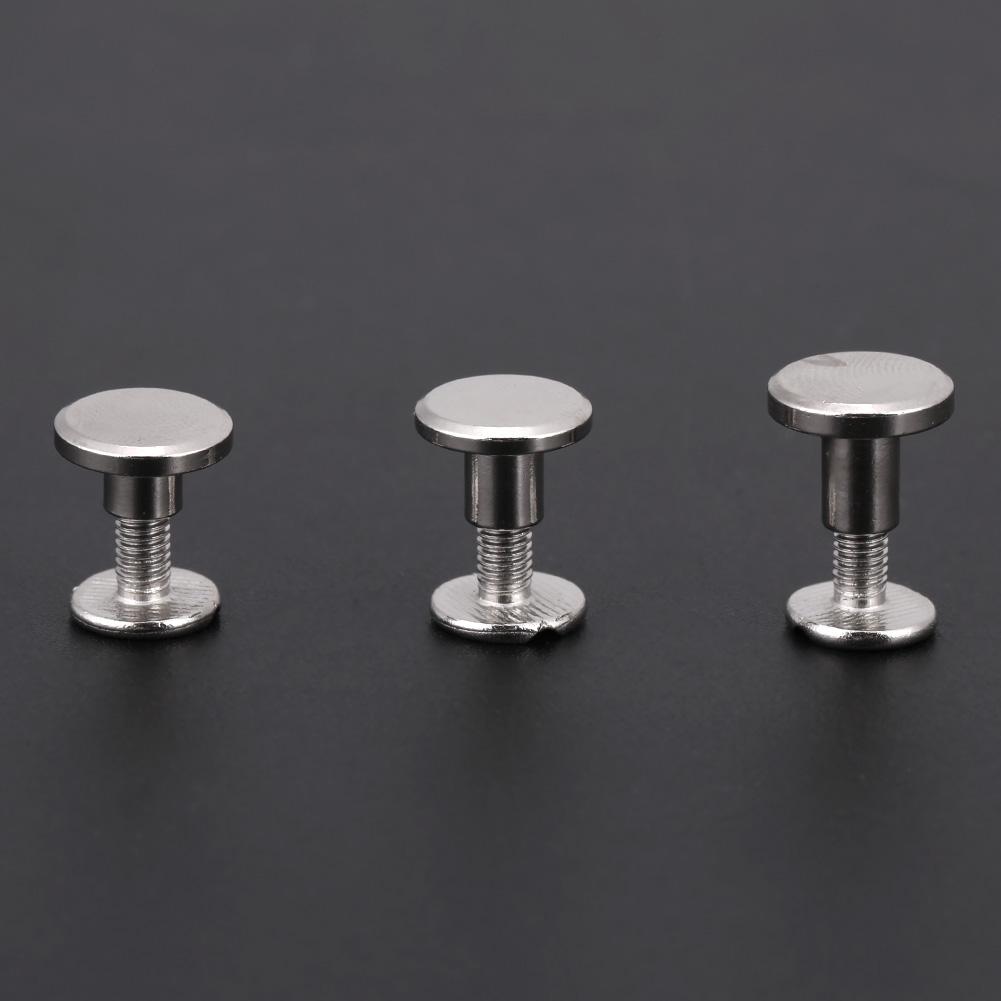 20Pcs/set Brass Threaded Flat Nut Nail Rivets Screws Leather Craft Repair Supplies