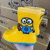 Minions Rain Boots Boys Rain Boots Cartoon Cute Small and Medium-sized Children Anti-Slip Kindergarten Thick Bottom Yellow Baby Water Shoes Women