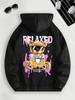 Cartoon bear print trend men's American retro Y2K gothic stylish street hip-hop comfortable casual fall-winter hooded sweatshirt