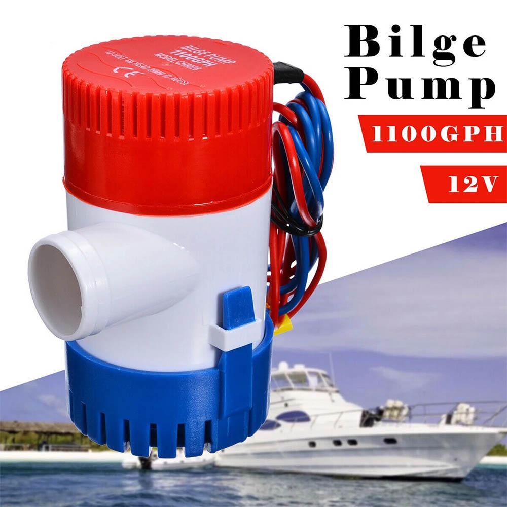 1100GPH 12V Marine Bilge Pump Electric Small Submersible Pump Yacht Boat Tool