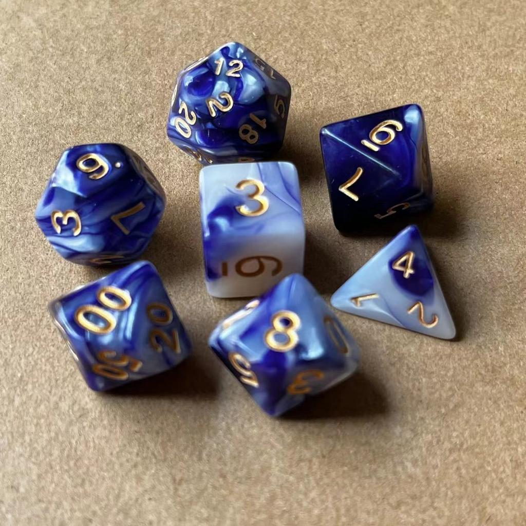 7 шт./лот, многогранные игральные кости из смолы D&D D4 D6 D8 D10 D% D12 D20, многогранные игральные кости TRPG, настольные игры