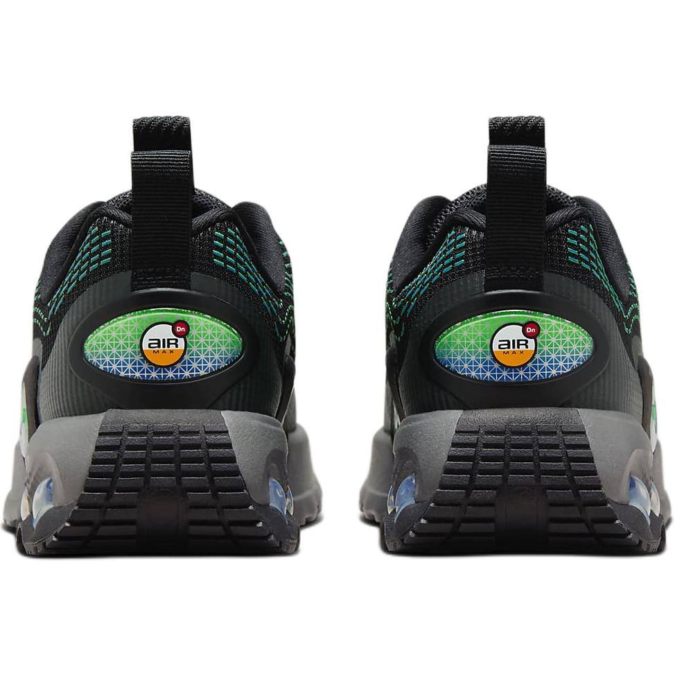 Nike Air Max Dn Амортизация Дышащая Амортизация Дышащая Низкие Детские Повседневные Кроссовки Черно-Зеленые FN4453-010