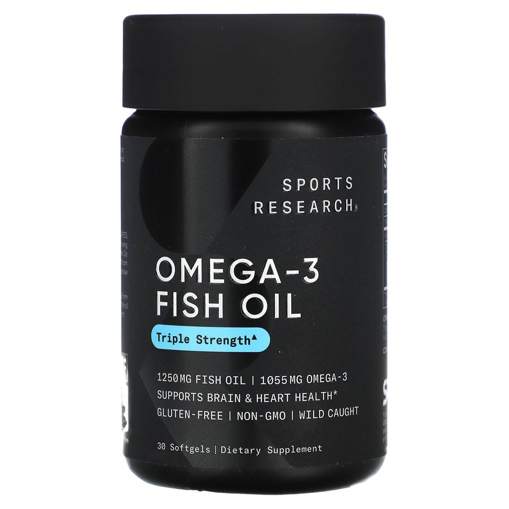 Sports Research Omega-3 Fish Oil, Triple Strength, 30 Softgels