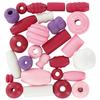 Wooden Beads 0.5 To 2 Cm Assorted Pink