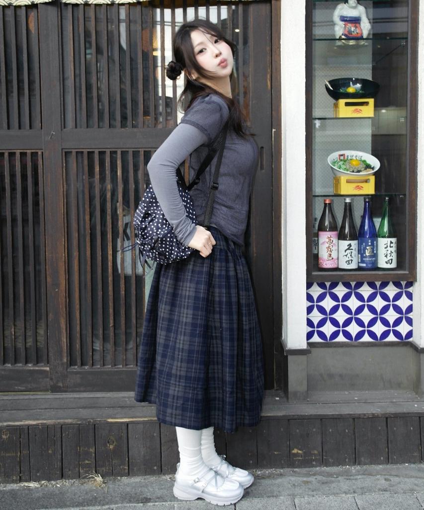 MIXXO Клетчатая юбка миди_Miwwhg116C Miwwhg31Qc Miwwhg50Qc