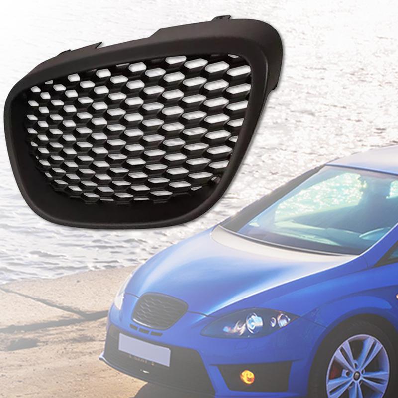Mesh Badgeless Sport Racing Grill Black Front Honeycomb Grill Compatible with Seat Leon MK2 1P 2006-2009