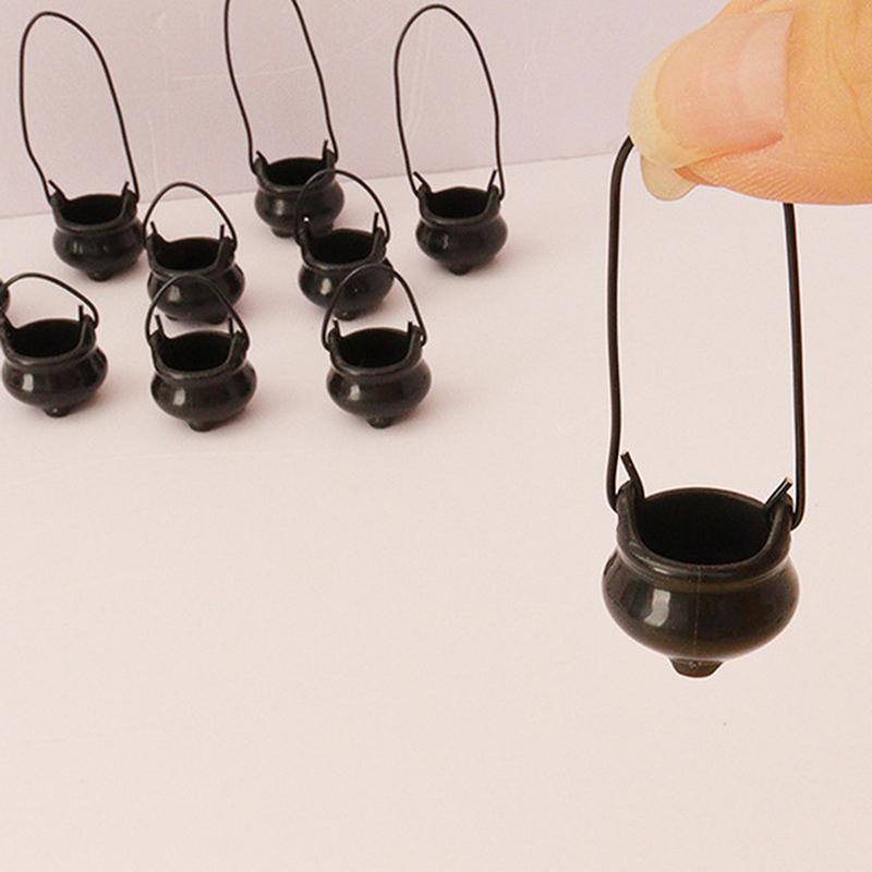 2 шт. Хэллоуин Пластиковый Портативный Котел Тигель Банка Модель Кукольный Домик Хэллоуин Лесной Лагерь Сцена Аксессуары Реквизит Игрушка