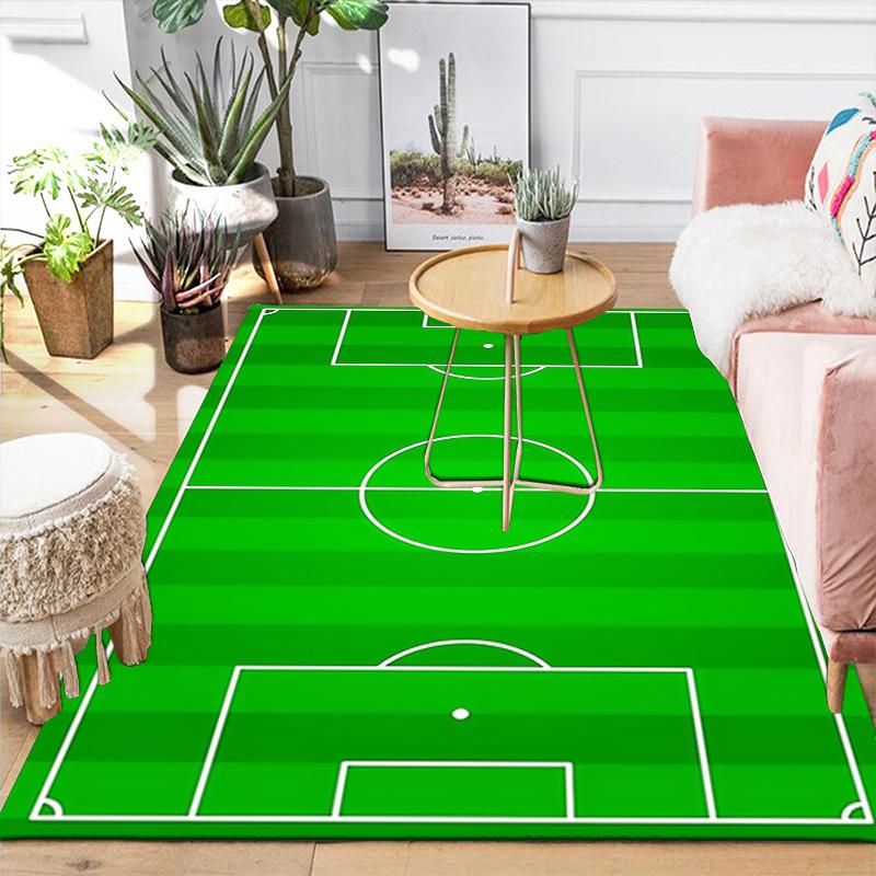 1Pc Soccer Field Layout Rug, Office Carpet Indoor Outdoor Doormat, Non-Slip, Comfortable, Living, Christmas Halloween, Xmas Gift Y1583