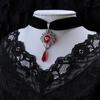 Ретро Готическое Бархатное Ожерелье с Подвеской