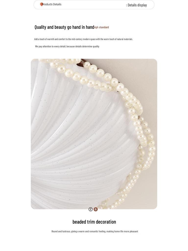 Французский потолочный светильник «Жемчужина» середины века для спальни, столовой или кабинета