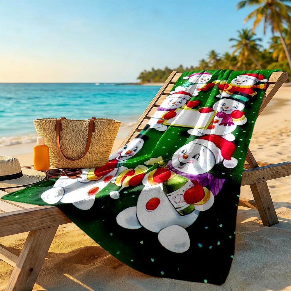 Christmas Beach Towel Soft Durable Quick-Dry Comfortable Lightweight Perfect for Traveling Yoga Camping and Swimming
