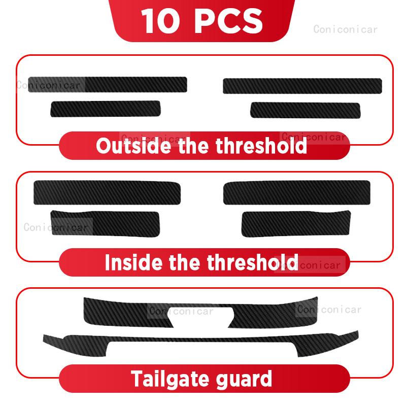 Наклейка на порог двери из углеродного волокна для BYD Song Plus DM-i EV 2025, накладка на порог, защита от царапин, аксессуары для интерьера
