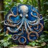 Ocean Octopus Round Wooden Wall Art, Durable and Easy-to-Clean Decor for Home, Office Gifts, Decorative Wall Poster