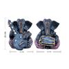 Resin Musical Ganesha Pair for Home Decor | Brings Prosperity - (Grey & Red, Pack of 2)