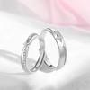 Star and Moon Meteor Couple Ring Women's Simple Light Luxury Sweet Men's and Women's Ring Opening Valentine's Day Gift Accessories