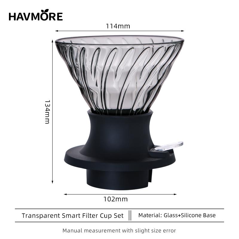 Brand New And High Quality Adjustable Coffee Dripper Coffee Filter Glass With Funnel Coffee Filter Tray
