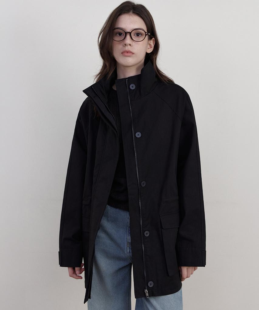 WEDNESDAYOASISFORWOMEN [Atelier Edition] Work Cotton High-Neck Jacket_Black(Wcb6Ot03)