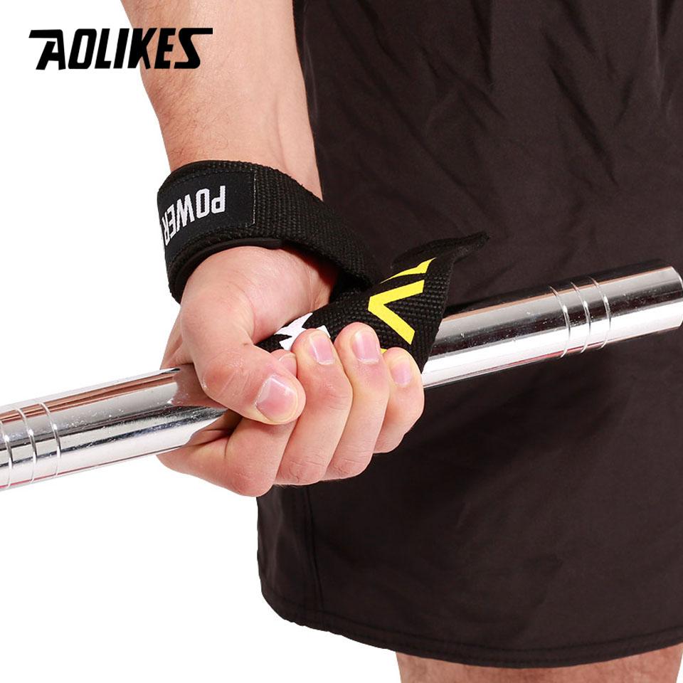 Aolikes 1 пара кистевых лямок для тяжелой атлетики, фитнес, бодибилдинг, тренировки, тренажерный зал, кроссфит, лямки для подъема с нескользящим гелевым грипом Flex