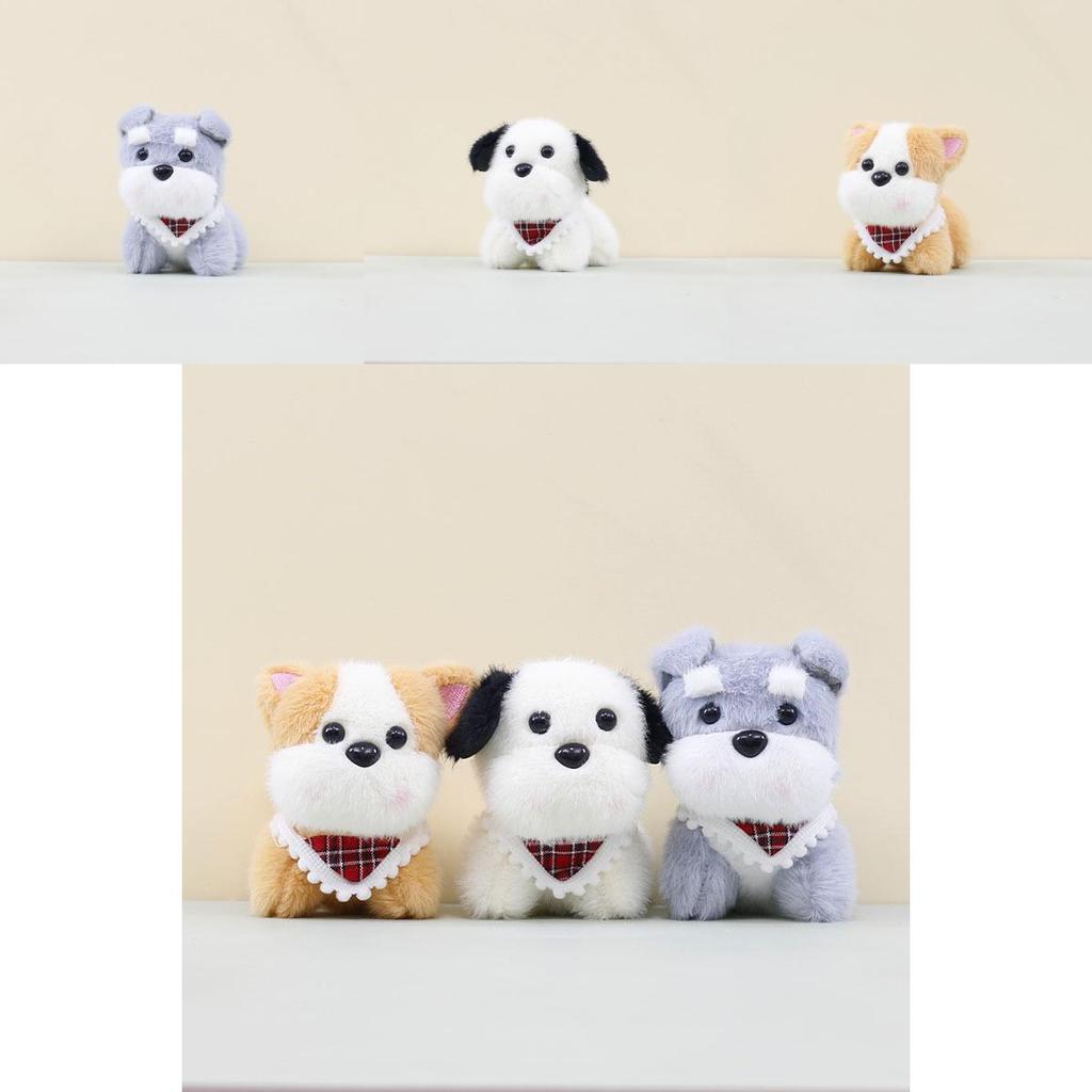 Cute Cartoon Dog Keychain Soft Plush Doll Adorable Animal Decoration For Bags