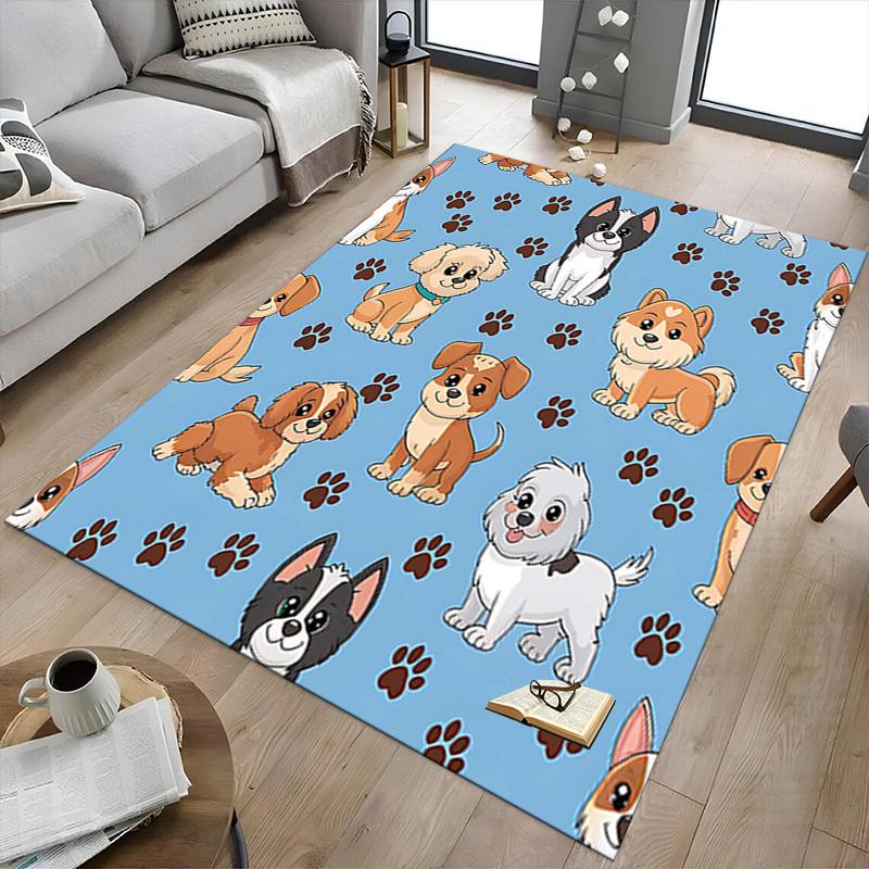 1PC Dogs paw prints Non-Slip Floor carpet, suitable for Office, bedroomand playrooms. It can also be used as a sofa footrest cover-T33