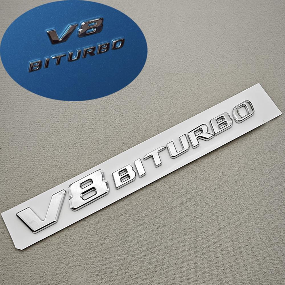 3D Хромированный ABS Значок V8 BITURBO Наклейка на Крыло Автомобиля Боковой Значок для Mercedes Benz AMG C63S C63 E63 G63 G500 Наклейки Аксессуары