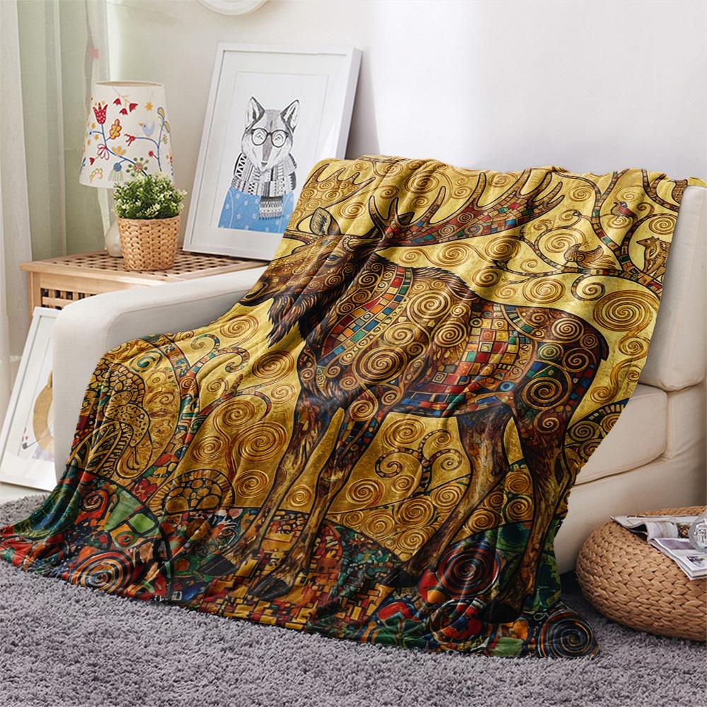 1 шт. Фланелевое одеяло с принтом «Инопланетянин на Земле», Высококачественное, Удобное для всех сезонов, Декор для дома, Тепло и уют, Идеально для Рождественских подарков