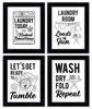 Inkdotpot 4 Piece Laundry Poster for Laundry Room Decor Wash Dry Fold Repeat , Laundry Room Posters Wall Art