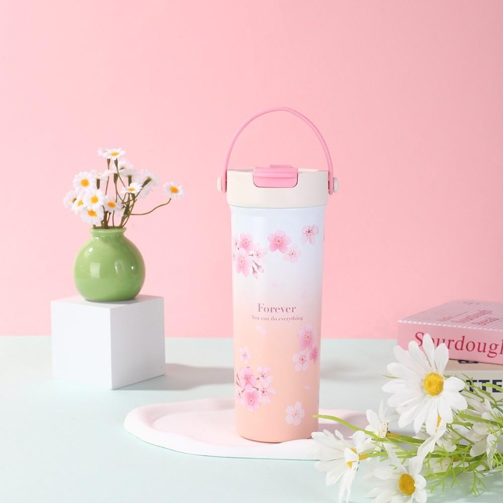 Непротекающая мультяшная термокружка из нержавеющей стали 316, кофейная кружка, портарная чашка с соломинкой