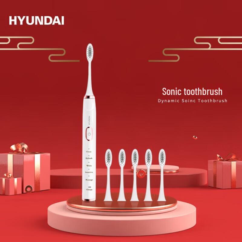 Электрическая зубная щетка HYUNDAI X700 Sonic с 6 насадками, вилка CN (адаптер в комплекте)