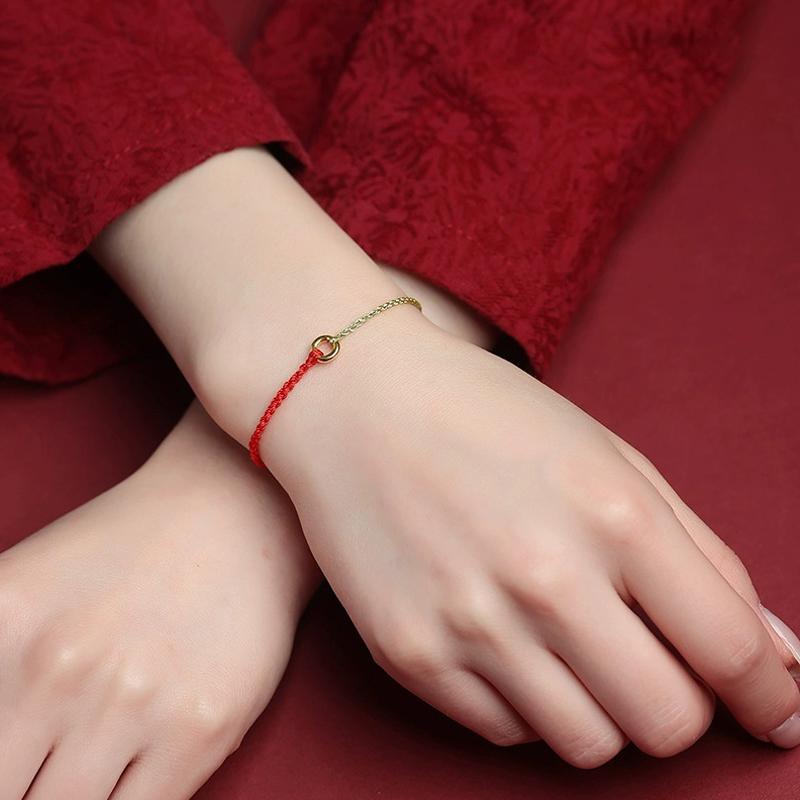 Ручное плетение круглого кольца, регулируемый счастливый красный браслет из веревки для женщин и мужчин, подвески, браслеты, браслет для друзей, любителей, благословение, подарок