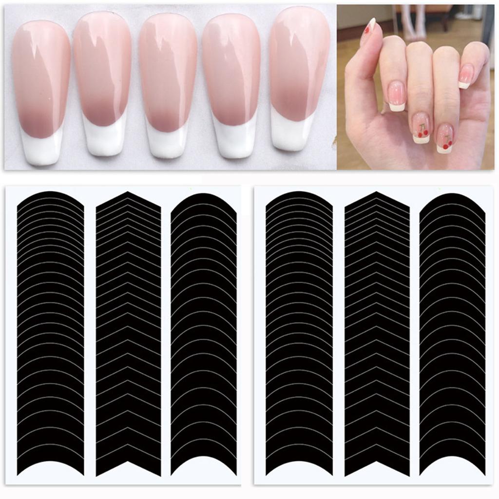 1860Pcs Nails Sticker Stencil Tips Guide French Manicure Nail Art Decals Form Fringe DIY French Tip Nail Stickers Beauty Tools