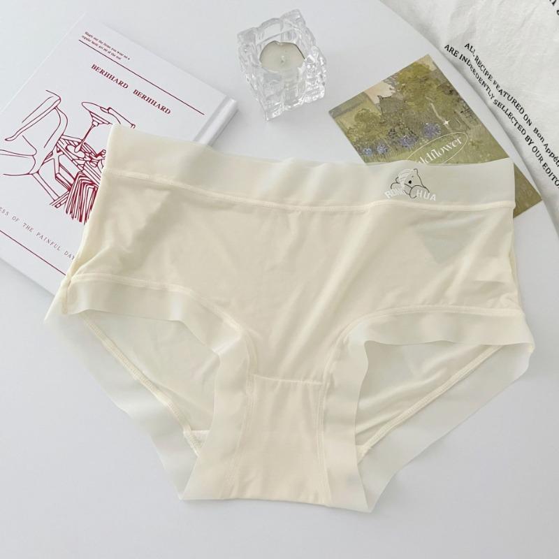 Girl Style Ice Silk Underwear for Women In Summer Thin Cool Breathable Mid Waist Briefs Women's Triangle Panties
