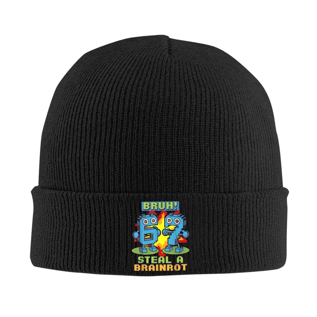 67 Six Seven Meme Knitted Hat for Women Men Beanies Winter Hat Acrylic Warm Caps