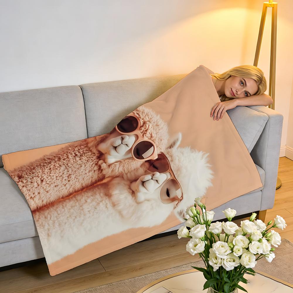 Throw High-Density Short Plush Blanket For Sofa Nap Air-Conditioned Room Soft Skin-Friendly Alpaca