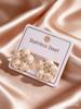 Vintage Delicate White Enamel Flower Stud Earrings, Minimalist Fashion Stainless Steel Piercing Aesthetic Jewelry for Women