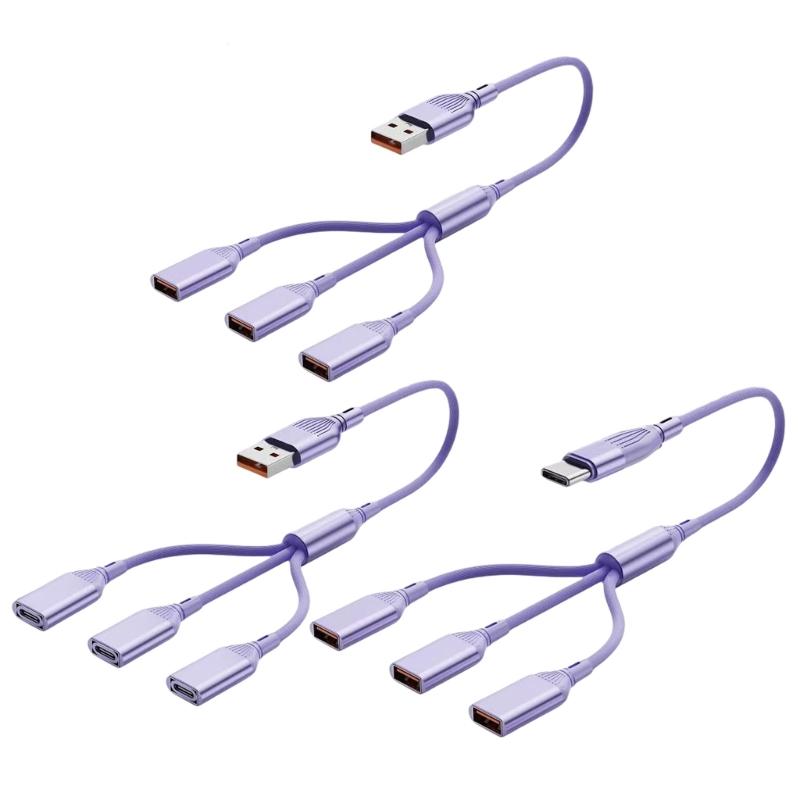 Многопортовый USB2.0 Type C Адаптер 3 Устройства Зарядка Для Компьютера Автомобиля Домашнего Офиса Пластик и Металл