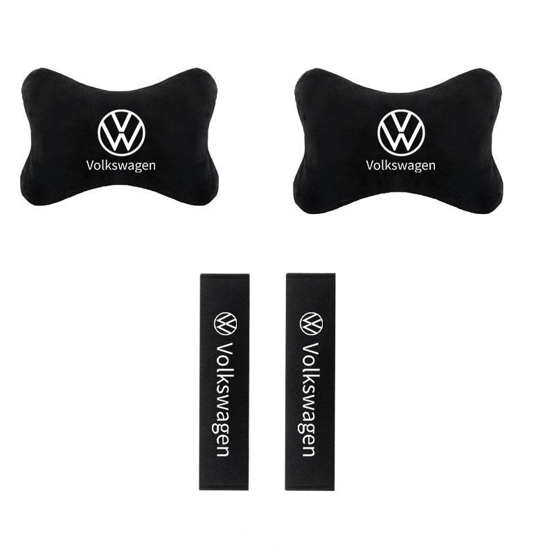 For VOLKSWAGEN VW Soft Car Seat Belt Shoulder Pads Safety Headrest Neck Pillow Suit For VW Volkswagen Golf Polo Passat Jetta pas