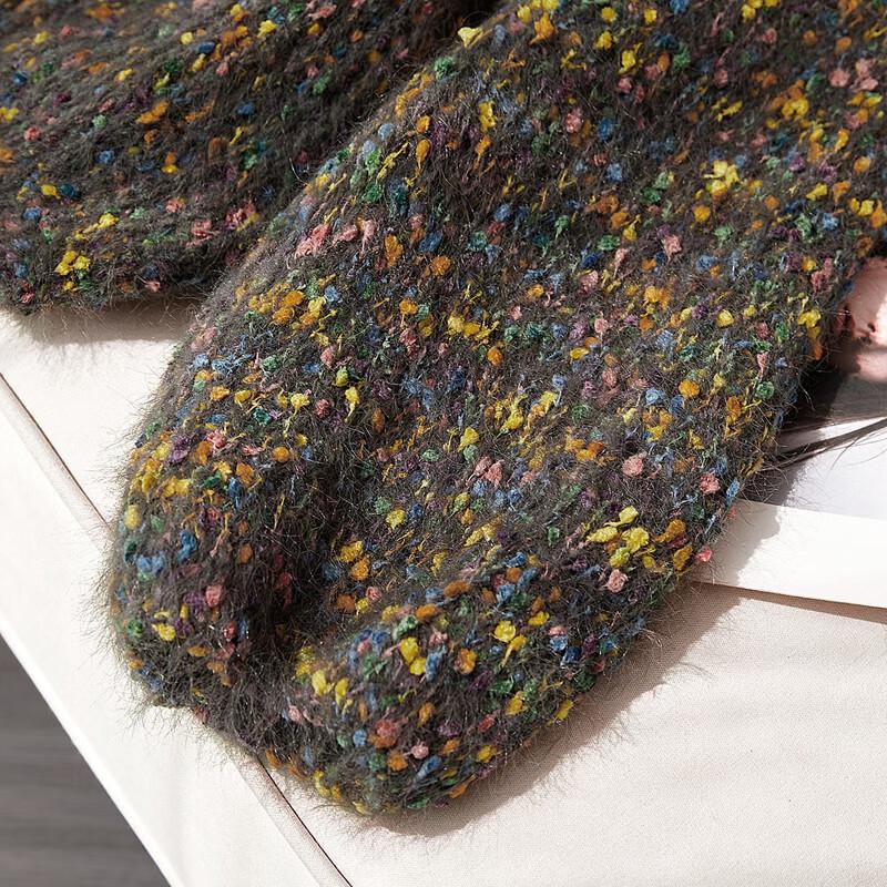 Sibaishe Women's V-Neck Loose Knit Pullover Sweater