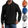 Men's  Fashion  Solid Color  Knitted Hooded Tie Up Long Sleeved Hooded Sweater