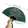 Bamboo Frame Folding Hand Fan Peony Flower Dance Fan Gentle Design Retro Handheld Fan  Gift Giving