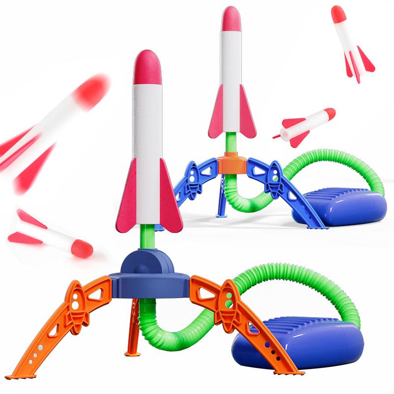 Дети Air Stomp Rocket Foot Pump Launcher Toys Спортивная игра Jump Stomp Открытый детский игровой набор Прыжки Спортивные игры Игрушки для детей