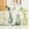French Glass Vase Mini Relief Tabletop Hydroponic Culture Fresh Flowers Green Plants Green Vase Decoration and Ornaments