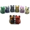 1.5" Various Crystal Energy Stones Carved Cats Rose Quartz Kitten Figurine Natural Gemstone Mini Sitting Cat Chakra Homome Decor