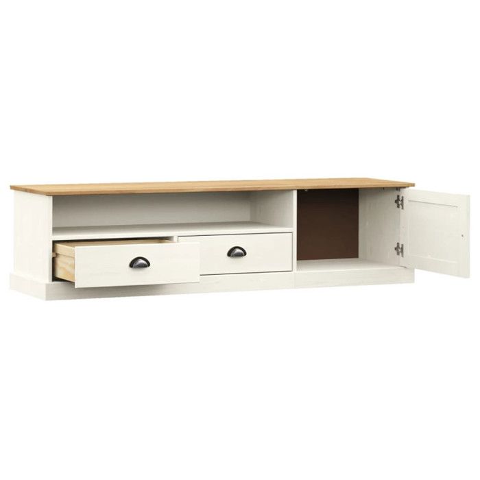 VidaXL Meuble TV VIGO blanc 156x40x40 cm bois massif de pin 353173