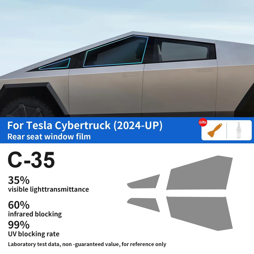 Pre Cut Car Window Tint Film For Tesla Cybertruck 2024 2025 PVC Ceramic Solar UV Protection Auto Foil Sticker Car Aaccessories