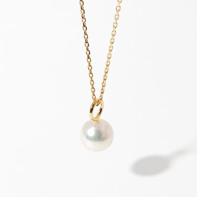 MAYBETOI 14K Подвеска-ожерелье с белым жемчугом Акойя Эрже
