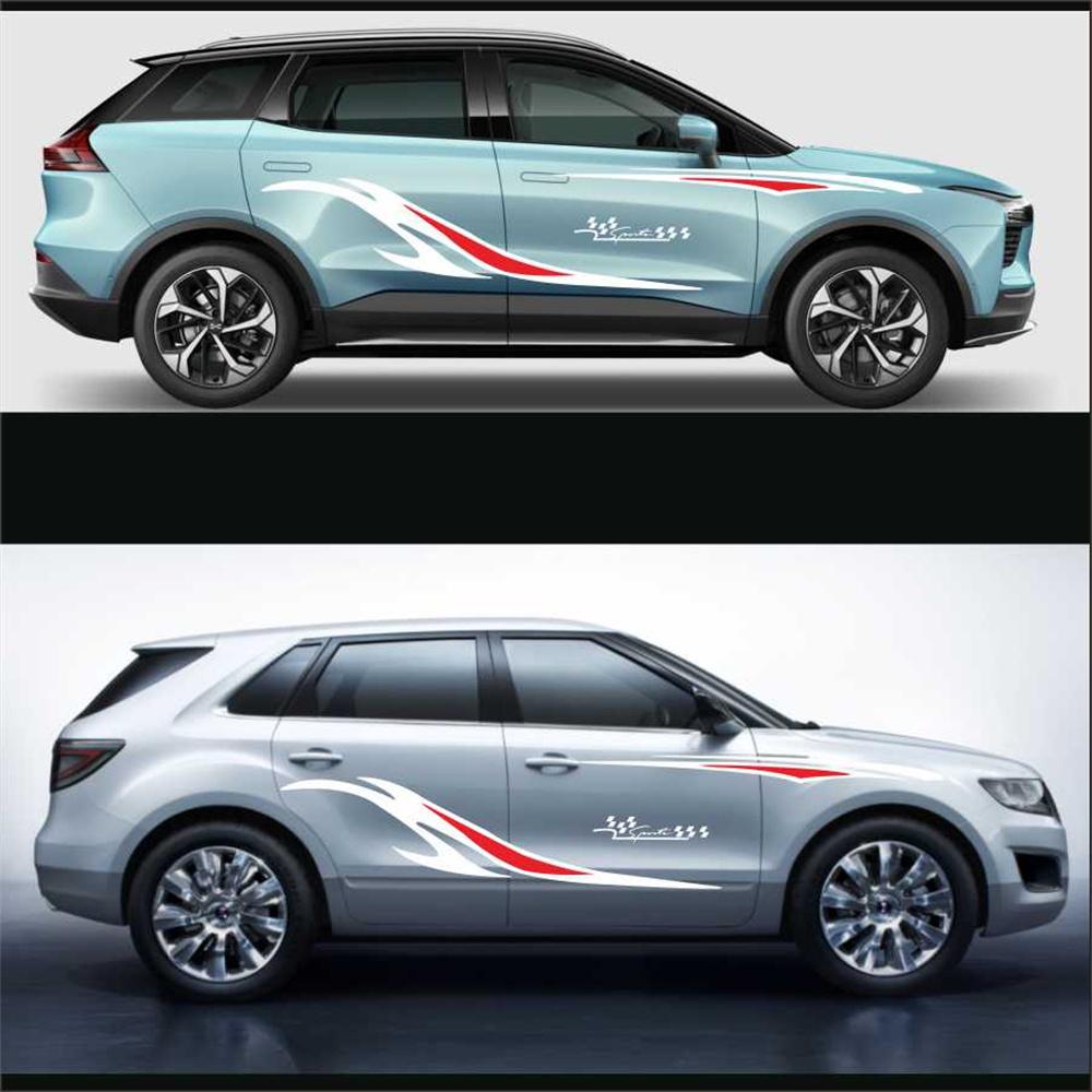 Пара белых и красных виниловых графических наклеек на боковую часть кузова грузовика, пикапа, внедорожника, новые