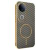 For vivo V5 Phone Case Carbon Fiber Textured Electroplated TPU Back Cover